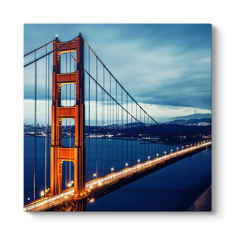 Golden Gate Köprüsü Gece Işıklı Tablosu - Model 3